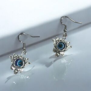 Elegant Silver and Blue Lotus Earrings